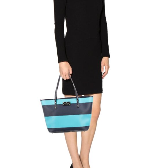 kate spade STORYBOOK Harmony Boutique Stripe Tote EUC - Picture 8 of 11